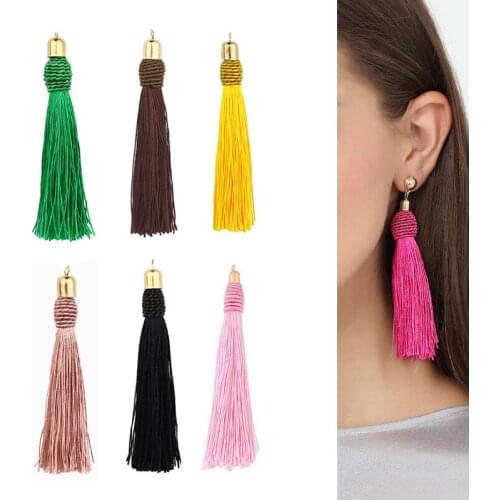 2020New 60Pcs Bohemian Long Tassel Button for DIY Earring or Necklace Pendants and Hair Accessories LX05