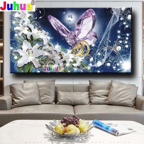Lily Ring Crystal Full Square/Round Drill 5D DIY Diamond Painting Embroidery Cross Stitch 5D Gorgeous Background Home Decor Gift