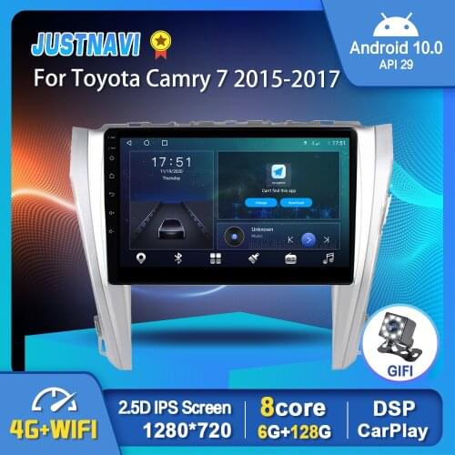 Android 10.0 Car Radio Video Player For Toyota Camry 7 2015-2017 Auto GPS Stereo Carplay Navigation DSP OBD BT 6G 128G No DVD