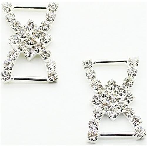 Shiny rhinestone buckle 10pcs gift decoration underwear connection buckle wedding dress embellishment DIY jewelry accessories