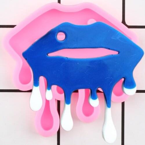 Shiny Lips Silicone Mold Epoxy Resin Mould Mouth Keychain Craft Custom Molds Polymer Clay DIY Jewelry Making Moulds