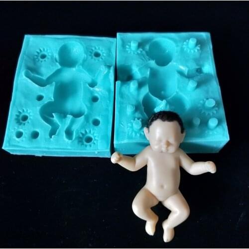 Baby Silicone Mold Fondant Soap Molds Gypsum Chocolate Candle Candy Mold Moulds Eco-friendly Silica Gel Clay Resin F1324 PRZY 3D