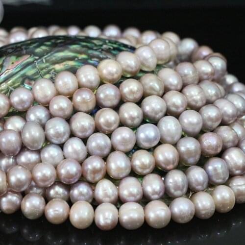 Purple 9-10mm natural freshwater round pearl loose beads high grade top quality hot sale women jewelry making 15inch B1402