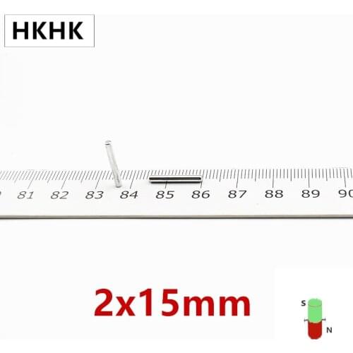 HKHK 100 200 PCS mini magnet Dia.2x15 mm mini magnet encoder 2mm x 15mm strong magnetic standard 2x15 mm