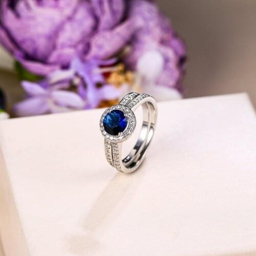 Classic Halo Ring Set For Bride Women Wedding Bands Copper Zircon Engagement Party Jewelry Gift