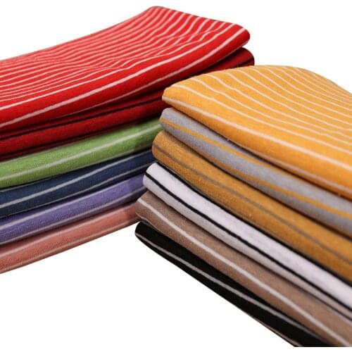 Summer Thin Linen Cotton Knitted Striped Fabric Sewing Material For Womens T-Shirt And Dress 50×155cm/Pcs K302243