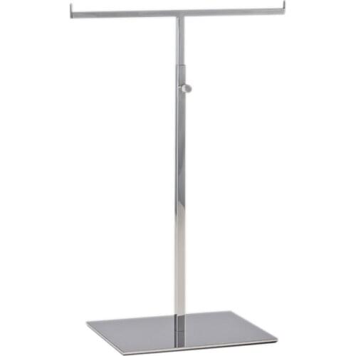 Polish silver t-bar stand display, metal scarves rack tie display rack , stainless steel T-bar store display