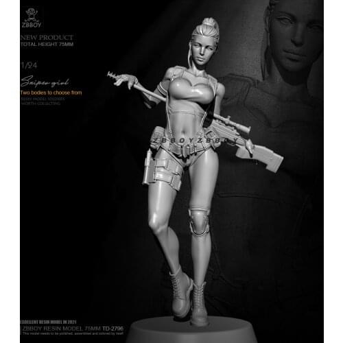 75mm Resin model kits figure beauty colorless and self-assembled TD-2796