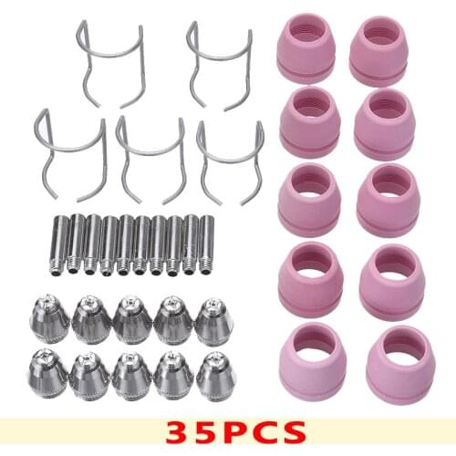 35pcs Plasma Cutter Tip Electrodes Nozzles Kit Consumable Accessories For SG55 AG-60 WSD-60P Plasma Cutter Welding Tools
