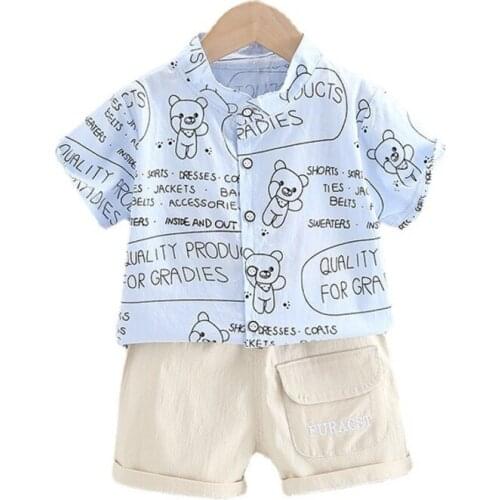 New Summer Kids Fashion Clothes Children Boy Cotton Shirt Shorts 2Pcs/sets Toddler Cartoon Sportswear Baby Infant Girls Clothing