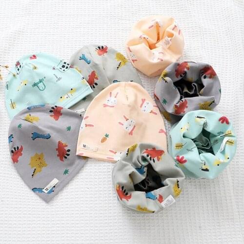 New Fashion Cotton Children Hat Scarf Girls Cap Set Baby Boys Head Cover Winter Warm Boys Girls Neck Collar Kids Beanies Sets