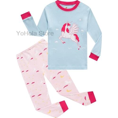 Autumn Kid Clothes Cartoon Nighty Pajamas for Girls Boys Pajamas Suit Baby Girls Clothes Unicorn Pyjamas Kids Pijamas Infantil