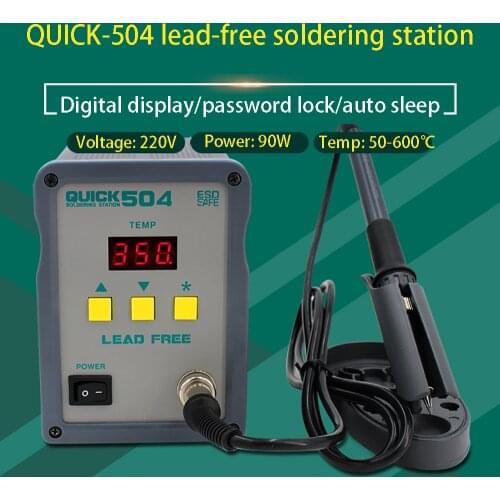 QUICK 504 90W Digital Display Soldering Station Electronic Soldering Tool Temperature Adjustable Mini Electric Soldering Iron