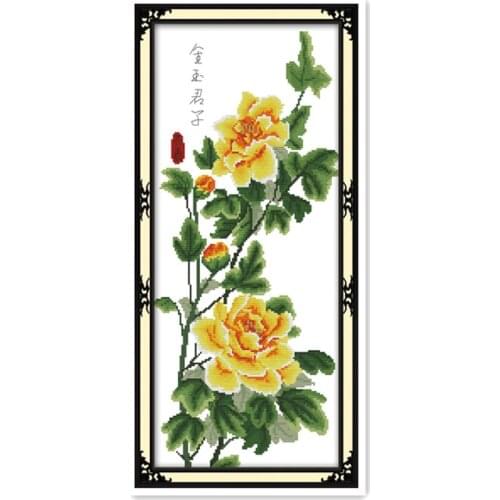 Peony Small Blooming Flower Furniture Sewing Cross Stitch Kit Fun Manual Interest Embroidery Decorative Painting