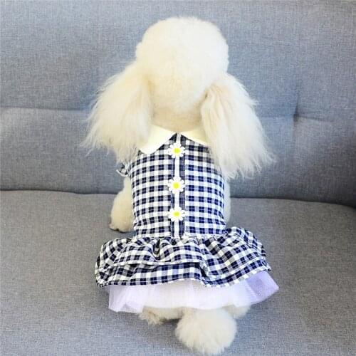 Dogs Dress Pet Clothes New Cute Plaid Shirt Delicate Soft Close-Fitting Cool Breathable Fashion Elastic Summer Dog Clothes