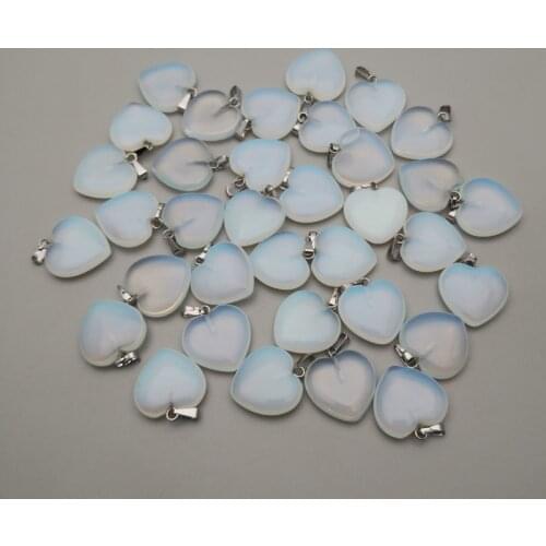 Fashion natural stone opal heart Pendants & necklaces for making Jewelry High quality charm Point parts 50pcs/lot wholesale