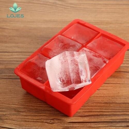 DIY Creative Big Ice Cube Mold Square Shape Silicone Ice Tray Fruit Ice Cube Maker Bar Kitchen Accessories