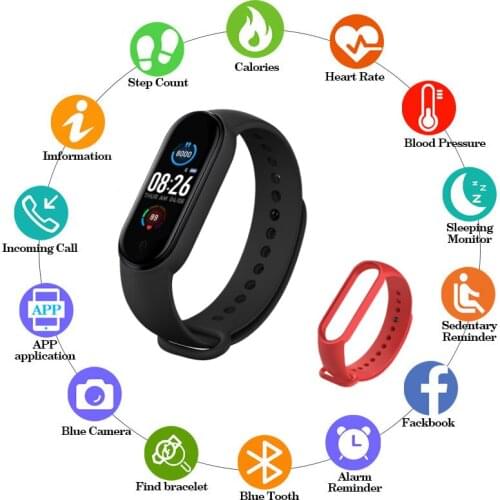 Band 5 Smart Bracelets Smartband Clock Tracker Pedometer Heart Rate Blood Pressure Monitor Bluetooth Sports Fitness Watches Men