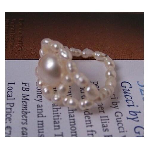 MIX COLOR!!! Charmful Freshwater Pearl Ring Finger Ring Exquisite Beautiful Fashion Jewelry, 100pcs/lot+Free Shipping