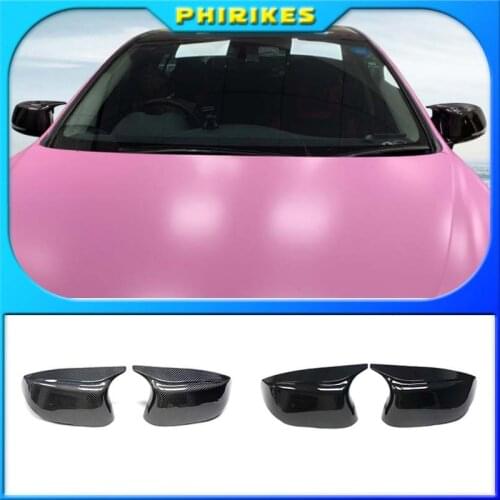 Styling 2pcs Replacement Horn Rearview Mirror cover caps for Infiniti Q50 Q60 Q70 SQ50 XQ30 2014-2020 Bright Black