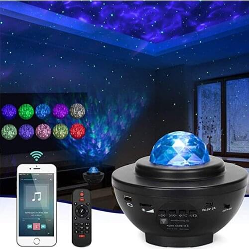 USB LED Night Light Music Starry Sky Projector Lamp For Children Christmas Room Decor Bluetooth-Compatible Music Control