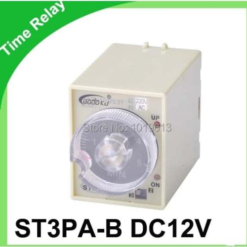 LED Indicator Power On Time Delay Relay timer relay 12v dc ST3PA-B with socket