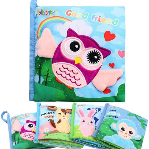 16cm Baby Cloth Book Infant Cute Cartoon Animal Early Education Developmental Bed Time Soft Story Book Toys Mobile Phone Straps