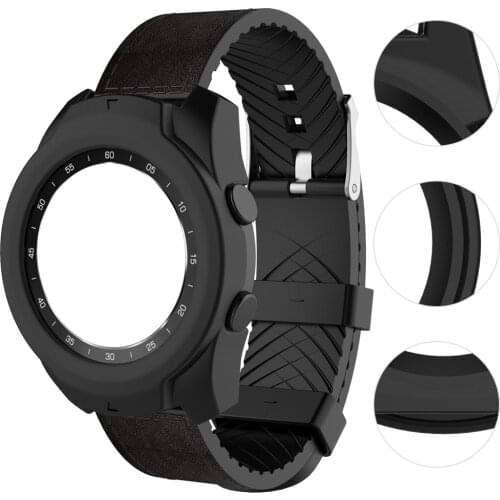 Hangrui Protective Case For Ticwatch Pro Smart Watch Cases Full Cover Silicone Shell Accessories For Ticwatch Pro Watch Band