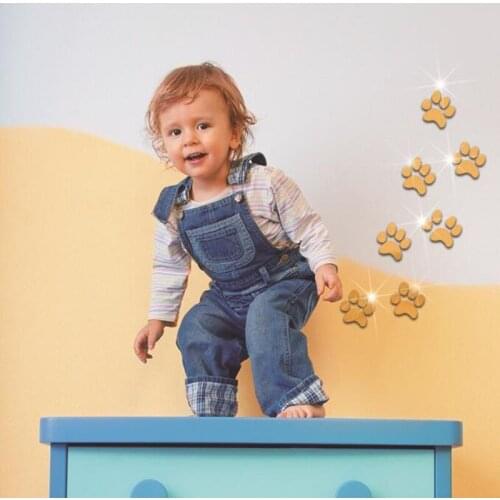 7pcs/set Foorprint Mirror Wall Sticker Childrens room Wall Decoration Removable Acrylic Sticker Decal Wall Art