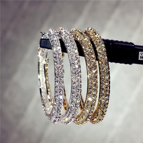 MANGOSKY Hotsale new multi layer cubic zircon micro paved full CZ hoop earrings for women Korean jewelry