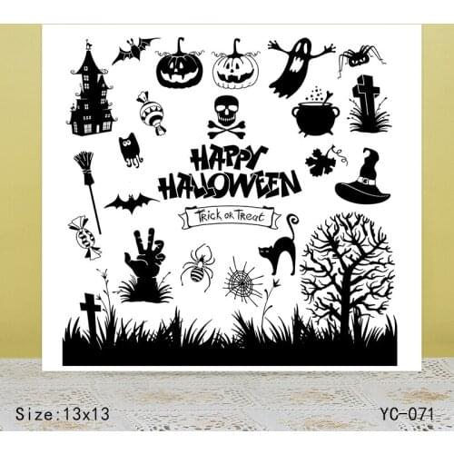 ZhuoAng Halloween pictorial Claus Clear Stamps For DIY Scrapbooking/Card Making Decorative Silicon Stamp Crafts