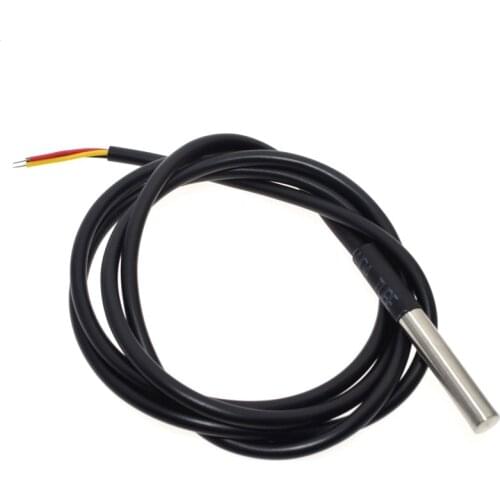 1PCS DS1820 Stainless steel package Waterproof DS18b20 temperature probe temperature sensor 18B20 For Arduino