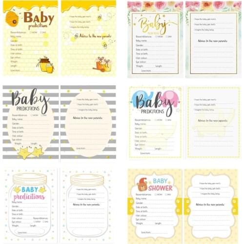 10 Pack Advice and Prediction Cards for Baby Shower Game Parent Message Advice Book Fun Gender Neutral Shower Party