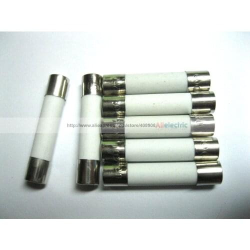 100 Pcs Fast Blow Ceramic Fuses 6 A 250V 6mm x 30mm