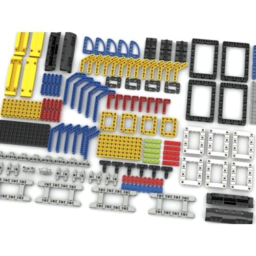 126Pcs Hole Beam Arm Parts Mechanical Technology Spare Parts Small Particles Building Blocks - Random Color