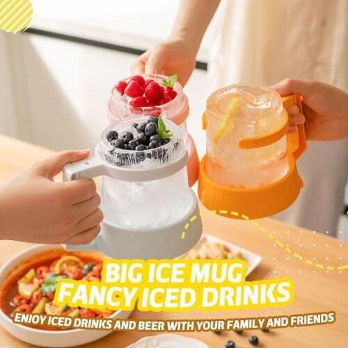 250ml Ice Cup Mold Ice Glass Maker Mold with Holder Food Grade PP Fancy Iced Drinks Big Ice Mug Maker Mold Kitchen Accessories