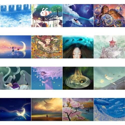 5D Landscape Diamond Dream Illustration Cross - Stitch Full Water Diamond Mosaic Wall Paste Diamond Embroidery Decoration