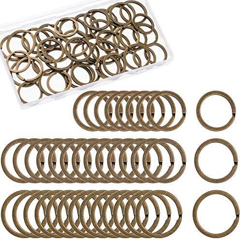 60P/set of Flat Bifurcated Key Ring 3 Sizes 5 Colors of Metal Key Chain Ring with A Box 25 28 30mm 20pcs Per Size With Box