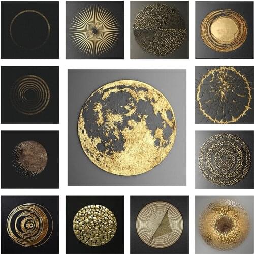 Abstract Gold Luxury Posters Nordic Canvas Art Painting Home Decor Wall Art Retro Print Living Room Vintage Minimalist Picture