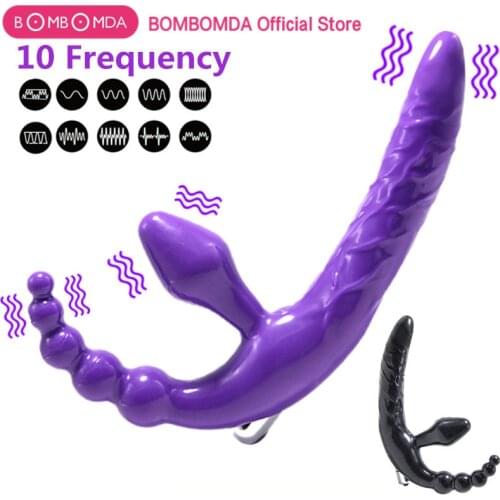 Strapless Strapon Dildo Vibrator Anal Plug Sex Toys for Adult Prostate Massager Realistic Dildos for Women Lesbian Gay Sex Toys