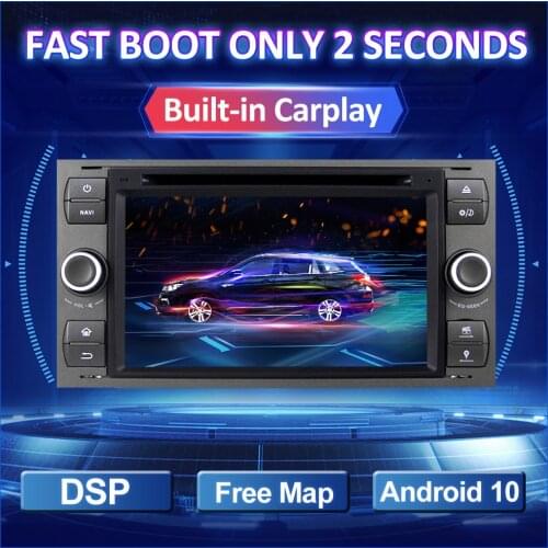 Android 10 Car DVD Radio For Ford Focus 2 Mondeo S C Max Galaxy Fiesta Transit Fusion Connect kuga Multimedia Carplay GPS 2 Din
