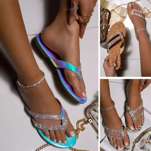 Comemore Womens Sandals Casual Slippers Shoes Home Slippers Flip Flops zapatos de mujer Flip Flops Ladies Crystal Beach Sliders