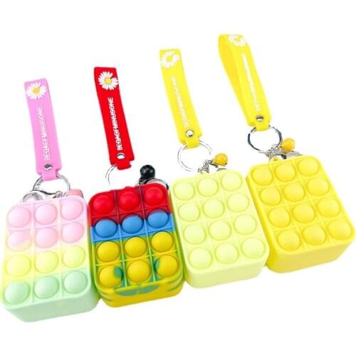 Coin purse keychain fingertip bubble music decompression toy key ring bag pendant