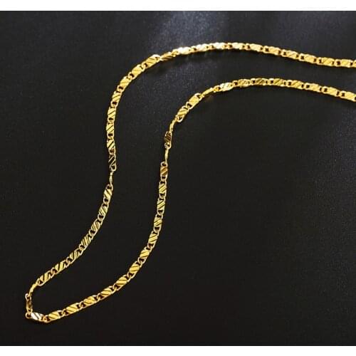 925 Sterling Silver 16/18/20/22/24/26/28/30 Inch 18K Gold Basic Chain Necklace For Women Man Fashion Wedding Jewelry