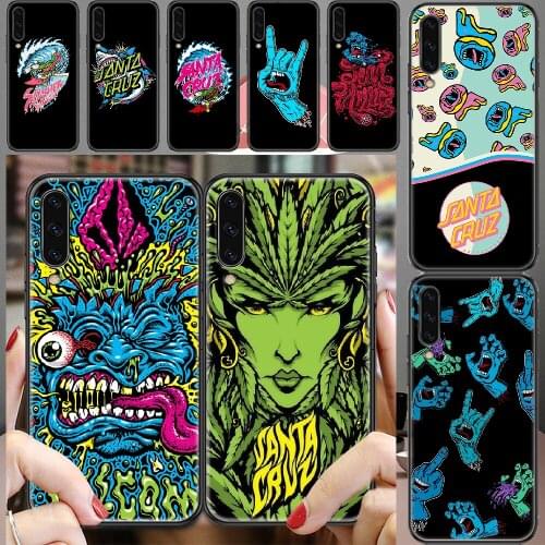 Santa Skateboards Cruz Phone case For Samsung Galaxy A 3 5 7 8 10 20 21 30 40 50 51 70 71 E S 2016 2018 4G black art Etui