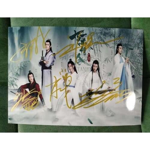 Chen Qing Ling YIBO Xiao Zhan autographed group photo The Untamed 5*7 122019