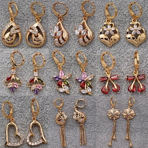 Long drop earrings jewelry for womens earrings waterdrop stud earrings round zircon Wedding jewelry accessories accessorie