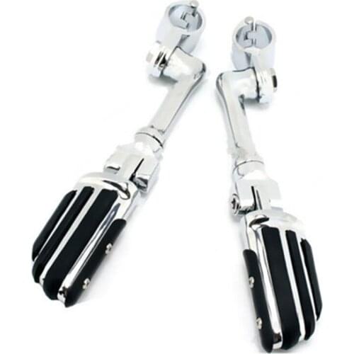Chrome Adjustable 1.5'' Highway Longhorn Engine Guard Bar Foot Peg Mounts Custom For Harley Touring Atv Scooter Offroad