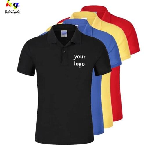 Customized / DIY logo polo shirt printing picture text men and women casual short-sleeved polo shirt
