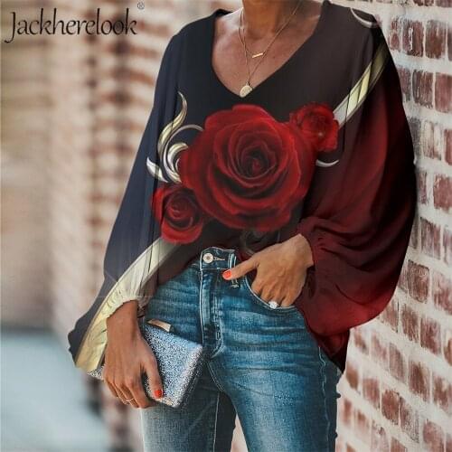 Блузки с цветами Jackherelook China At AliExpress